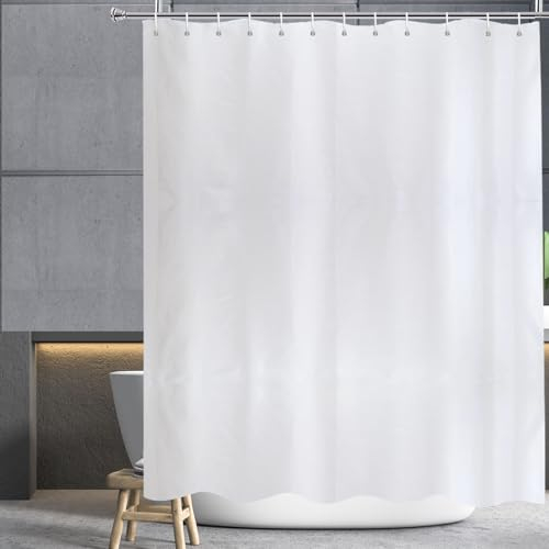 YISURE Tenda da doccia antimuffa impermeabile, 180 x 220 cm colore bianco, antischiuma, lavabile in lavatrice con occhielli in metallo, larghezza 180 x altezza 220 cm