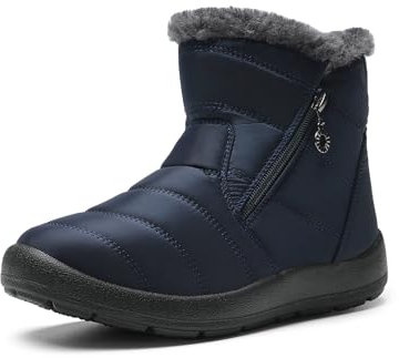 DREAM PAIRS Damen Winterstiefel Wasserdicht Warm gefütterte Schneestiefel Winterschuhe Winter Kurzschaft Stiefel Boots Schuhe,Size 41,Marine,SDSB2303W-E