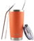 FAB | Vacuum Insulated Tumbler with Lid & Straw 560ml (20oz)| Reusable Stainless Steel Flask for Hot & Cold Drink | Iced Coffee Cup | Travel Mug | BPA Free - Orange