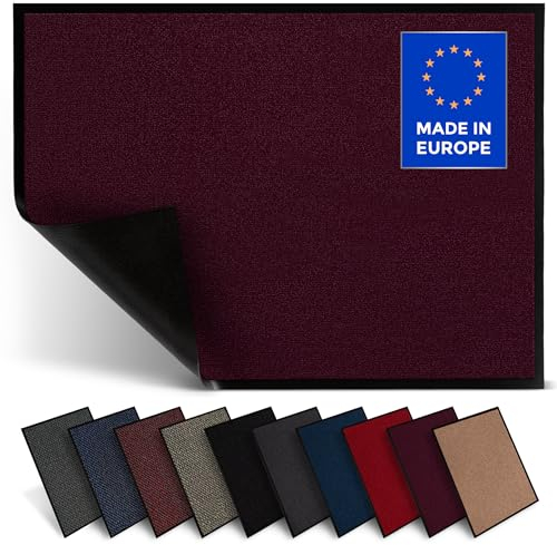 Jan Max Fußmatte, Hohe Saugfähigkeit, Sauberlaufmatte, Türmatte, rutschfest und Sicher, Einfache Reinigung, Qualität Schmutzfangmatte in Brombeere 60 x 90 cm