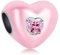 Rimgoris 925 Sterling Silber Charm für Frauen Armbänder Halskette Rosa Stein Herz Bead Charm Frauen Armband Charm