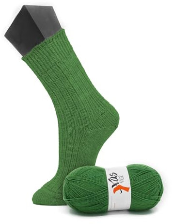 ElbSox Pier 4-4fach Sockenwolle - 100g Wolle als Knäuel mit einer Lauflänge von ca.420m - reicht für ein paar Socken bis Größe 46 - Farbe 004 - Meeresgrün