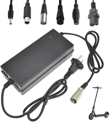 Caricabatterie da 54,6 V, 2 A, per scooter, cavo di ricarica per scooter elettrico, 48 V, universale, al litio con 6 porte, per biciclette elettriche, caricatore UE