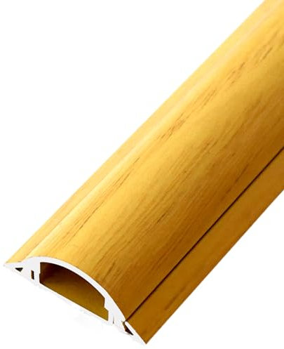 Serenitison Fussboden Kabelkanal,Aluminium Kabelkanal,Selbstklebend,Schützt vor Stolperfallen,1m lang*2,Kabelkanal Schutz von Drähten und zur Verhinderung von Kabelausfällen,Kratzfest,Gebürstet