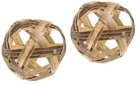 PRETYZOOM 2 Stück Ball Spielzeug Dekorative Kugeln Rattan Gewebte Kugeln Dekorative Weidenkugeln Ausgehöhlte Kugel Weinreben Kugeln Pastoraler Stil Bambus Kugel Tisch Kugel