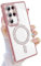 Newseego Custodia Magnetica Glitterata per Samsung Galaxy S24 Ultra [Compatibile con Magsafe], Scintillante e Bling Diamonds Soft TPU Cover Protettiva Antiurto per Samsung Galaxy S24 Ultra-Rosa