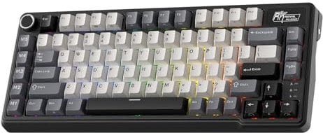 RK ROYAL KLUDGE L75 Gasket Mount Mechanical Keyboard w/Knob/Macro Keys & Touchable Nameplate, Tri-Mode BT/2.4G/USB-C 75% TKL Wireless Keyboard, Hot Swappable, Pro Software, Massive 8000mAh Battery