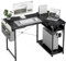 Acrolix L Shaped Gaming Desk, 100x70 cm Computer Desk with Storage Bag, Corner Small Desk Computer Table Writing Workstation with Reversible Shelves for Work Home Office, Black