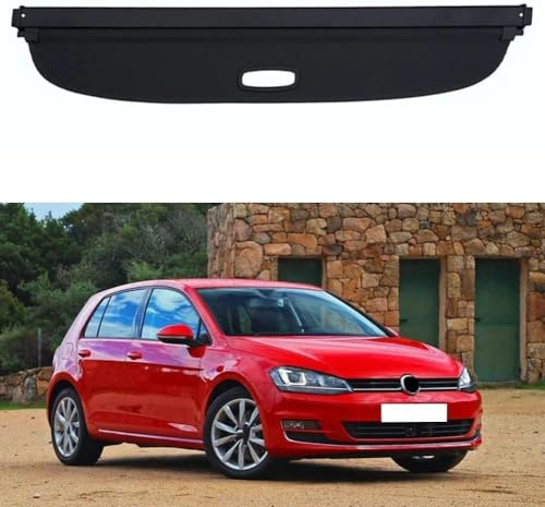 DuanRQ Auto Laderaumabdeckung, für VW Golf 7 MK7 2013-2019 Ausziehbar Kofferraumabdeckung Rollo Einziehbare Kofferraum Schutz Abdeckrollo Cargo Cover