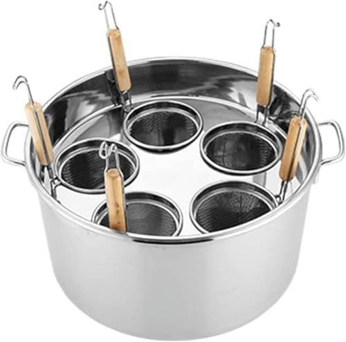 CQIKRWGWS Pasta Pots 5 Holes Stainless Steel Pasta Pot, Pasta Cooker Set With 5 Insert Strainer Basket, Pasta Pot And Insert Cookware Home Kitchen Restaurant Cooking Tool