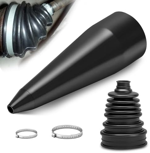 Achsmanschetten Faltenbalg, Achsmanschette zum kleben Universal Antriebswellenmanschette Achsmanschettensatz mit Metallschellen Stretch Schwarz Antriebswellen-Faltenbalgsatz