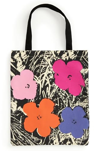 Warhol Flowers Canvas Tote Bag - Pink