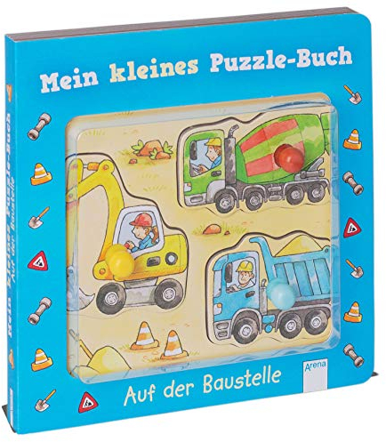 Mein kleines Puzzle-Buch. Auf der Baustelle: Pappbilderbuch mit großen Puzzleteilen mit bunten Griffen – Ab 18 Monate