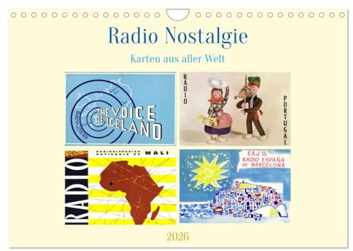 Radio Nostalgie Karten aus aller Welt (Wandkalender 2026 DIN A4 quer), CALVENDO Monatskalender: Karten von Radiostationen aus dem 20. Jahrhundert (CALVENDO Hobbys)