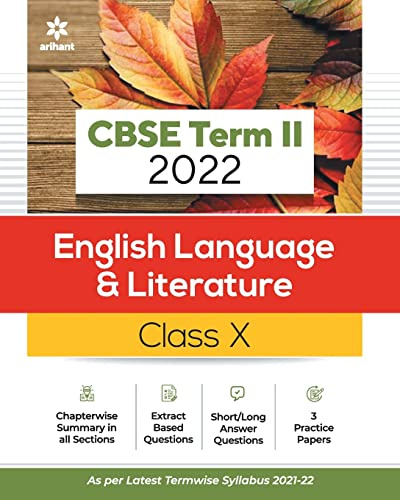 Cbse English Language & Literature Term 2 Class 10 for 2022 Exam (Cover Theory and MCQS)