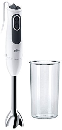 Braun Hogar Batidora de Mano Eléctrica, Anti-salpicaduras, PowerBell Plus, Brazo de Metal, Vaso Medidor de 600 ml, Blanco, 750 W