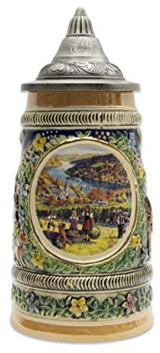 E.H.G Bierkrug mit Deckel Fall in Germany (#1 Kollektion von vier Steinen) | 0,50 Liter