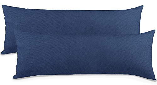 aqua-textil Classic Line Kissenbezug 2er-Set 40 x 200 cm dunkel blau Baumwolle Seitenschläferkissen Bezug Kissenhülle, Kopfkissenüberzug, Pillowcase, Bettkissen, Kopfkissenbezug, Reißverschluss