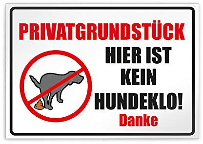 Kiwistar - Privatgrundstück Hier ist kein Hundeklo! Danke Parkplatzschild Alu Verbund kein PVC! - 21 x 15cm