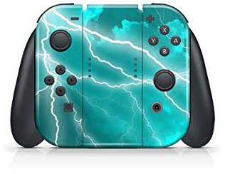 Skins4u Aufkleber Design Schutzfolie Vinyl Skin kompatibel mit Nintendo Switch Joy-Con Controller Apocalypse Türkis