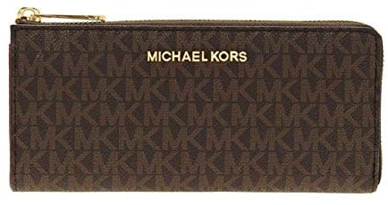Jet Set Large Three Quarter Zip Wallet Brown Signature
