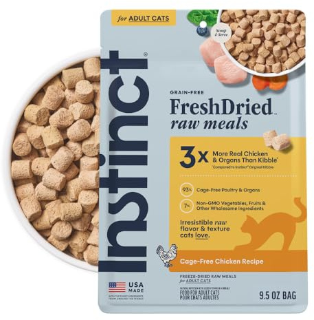Instinct Raw Meals Freeze-Dried Chicken Cat Food, 9.5 oz. Bag