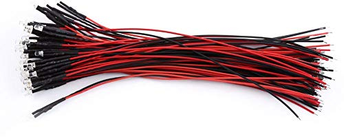 50Pezzi Diodo ad Emissione Luminosa LED Precablata DC 9-12V 3/5/10mm Diodi LED Trasparenti Luce Lampada Bulbo per Trasformazione Illuminazione di Circuiti Automobilistici Modellazione(Luce Bianca 3mm)