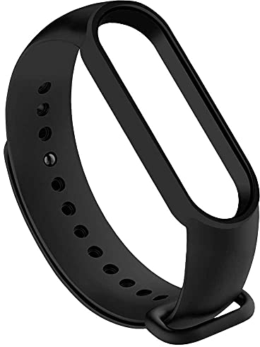 OcioDual Cinturino di Ricambio Nero Compatibile con Xiaomi Mi Band 6 5 Amazfit Band 5 Braccialetto Bracelet Bracciale Silicone Sostitutivo