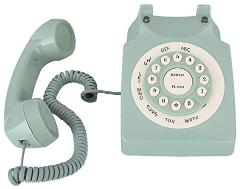 Dilwe1 Antique Phones for Landline, Green European Telephone Style, Wired Old Fashion Phone with Big Buttons, Decorative Phone for Home Office