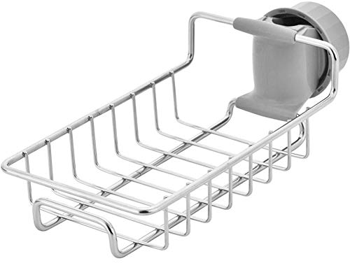 BYFRI Fregadero Caddy Organizador, Grifo De La Cocina Sostenedor De La Esponja, Escurridor Carrito para Lavaplatos, Acero Inoxidable Grifo De Almacenamiento Colgador