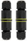 Jenngaoo 2Pcs Boîte de Jonction Étanche Connecteur de Câble, Connecteur de Câble de Fil Électrique Étanche IP68 Extérieur à 3 Broches Coupleur de Manchon Externe 4-8mm Noir