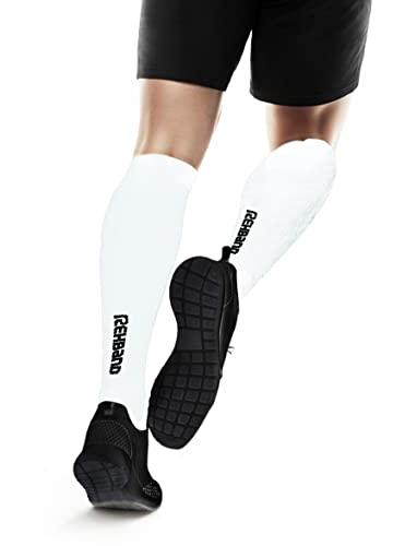 Rehband Kompressionsstrümpfe Herren & Damen, 1 Paar, Kompressionssocken Sport, Stützstrumpf 15-20 mmHg, Farbe:Weiss, Größe:XL