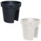 Sanixa GE31502838 Blumentopf Geländertopf rund in Anthrazit/Schwarz 27 cm Kunststoff Geländerblumentopf Pflanztopf Pflanzgefäß Balkonblumentopf Balkontopf (Anthrazit)