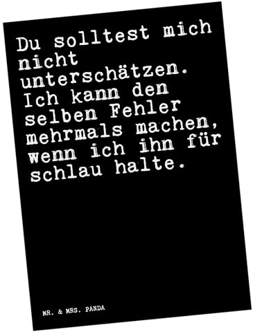 Mr. & Mrs. Panda Postkarte Du solltest mich nicht... - Geschenk, Geschenk Frauen, Spruch Sprüche Weisheiten Zitate Lustig Weisheit Worte,