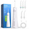 Voinee Care Munddusche Kabellos ,Oral irrigator professional mit 5 Reinigungs-Modi, 6 Druckstufen und 5 um 360°drehbaren Ersatzdüsen,IPX7 Wasserdicht,für die Zahnreinigung (weiß)