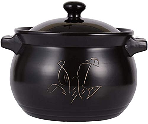 Cacerola Olla De Cerámica Resistente Al Calor Olla De Sopa para El Hogar Olla De Cocina Olla De Leche Olla De Cerámica-Negro||10L (Black 10L)