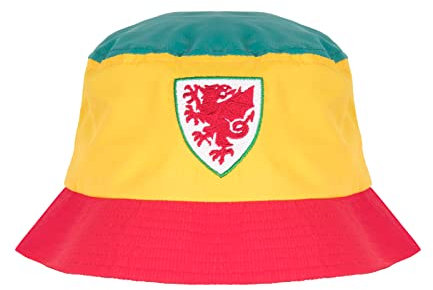 Wales F.A. Official FAW Football Gift Bucket Hat Red Yellow Green L/XL