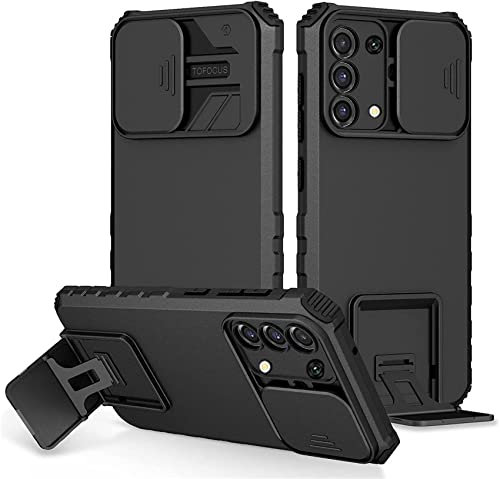 PANXIYUE Coque pour Oppo Find X3 Lite,Protection de la Caméra Étui avec Lentille Coulissante Couverture,360 Degres Full Body Armor et Antichoc Durable Protecteur Bumper Support stéréo Housse Étui-Noir