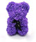 Amtang Rose Flower Bear Artificial Flower Hand Made Bear For Valentine's Day Birthdays Romantic Weddings Christmas Rose Gifts (25cm Purple)