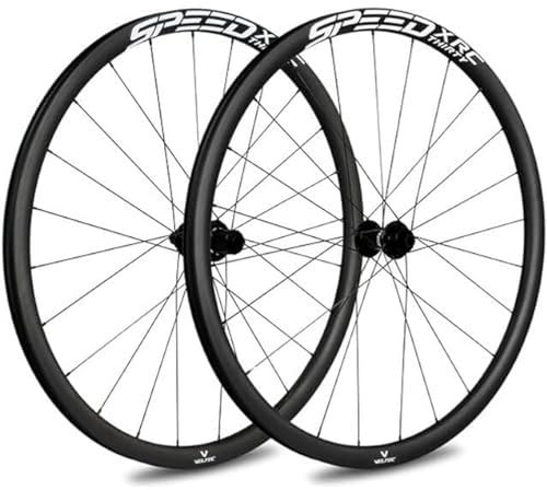 Veltec Unisex – Erwachsene XRS Laufradsatz Speed XRC 30 SR Disc Shimano QR, schwarz/weiß, 622-22