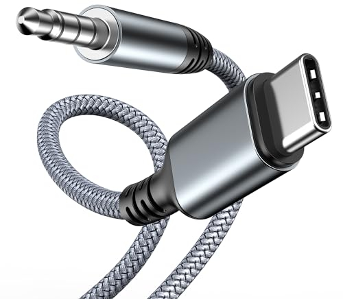 Highwings Aux Kabel USB C 1.2M, USB C auf Klinke 3.5mm Audio Aux Auto Handy für iPhone 16/15 Pro Max, Galaxy S25/S24/S23/S22, Hua-wei P40/P30/P20, Pixel, Car Stereos