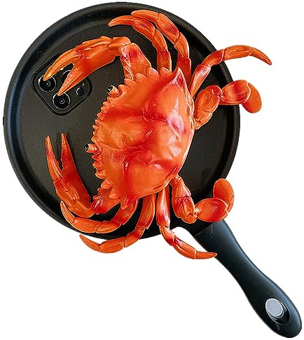 Zureto Frying Pan Phone Case, Funny Creative Pan, Series 2023 Fashion Trend Bumper Protective Case (for SamsungGalaxy S20 Ultra, Crab)