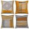 ASDCXZ Kissenbezug 50x50 cm 4er Set, Retro Boho Style Orange Grau Unregelmäßig Linie Sofa Dekokissen Kissenbezüge Kissenhülle Waschbar Polyester Flachs Textil Outdoor Kopfkissenbezug Kissen Bezug
