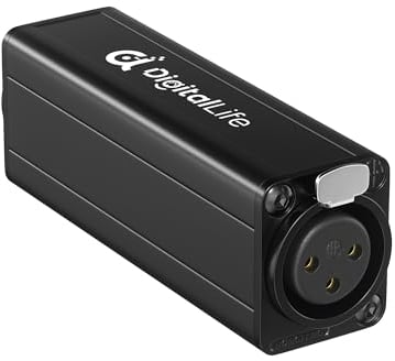 DigitalLife Einzelkanal XLR Ground Loop Noise Isolator – Brummensenkung – Passiv, Modell XLR-A600-I, M/F (Nicht kompatibel mit P24/P48 Phantomgespeisten Mikrofonen)