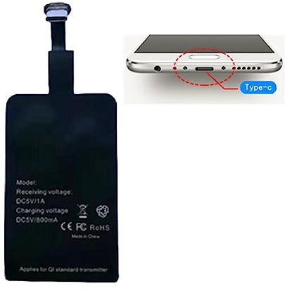 Wireless Charger Receiver,usb Type-c Ultra Thin Wireless Charging Receiver,ultra Thin Magic Tag Wireless Charging Receiver Chip,for All Usb C Port Android System