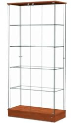 ALBO Glasvitrine für Modelle Ausstellung Sammelkollektion | 90x41x190 | Stand Schlüsselabschliessbar (Natürliches Ahorn)