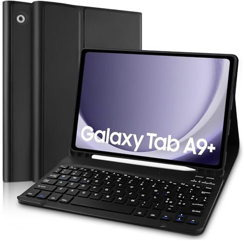 Yeegnar Custodia con Tastiera per Samsung Galaxy Tab A9+, Italiano QWERTY Tastiera Bluetooth per Galaxy Tab A9+ 11 2023 (SM-X210/ X215/ X216) (Stilo non incluso)