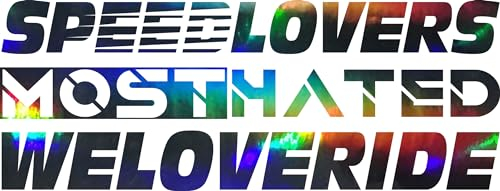 Autoaufkleber Set SPEEDLOVERS MOSTHATED WELOVERIDE Tuning Sticker Heckscheibe KFZ Aufkleber (Holo Black)