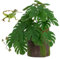 Hperu Plantes de Terrarium, Plantes Reptiles Fausse Plante de monstrea avec décoration de souche d'arbre