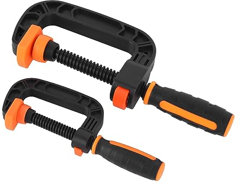 Quick Grip C-Klemme, ergonomisch, rutschfest, für DIY-Holzbearbeitungsprojekte, 5,1 cm, 7,6 cm, 2 Stück C-Klemmen-Set